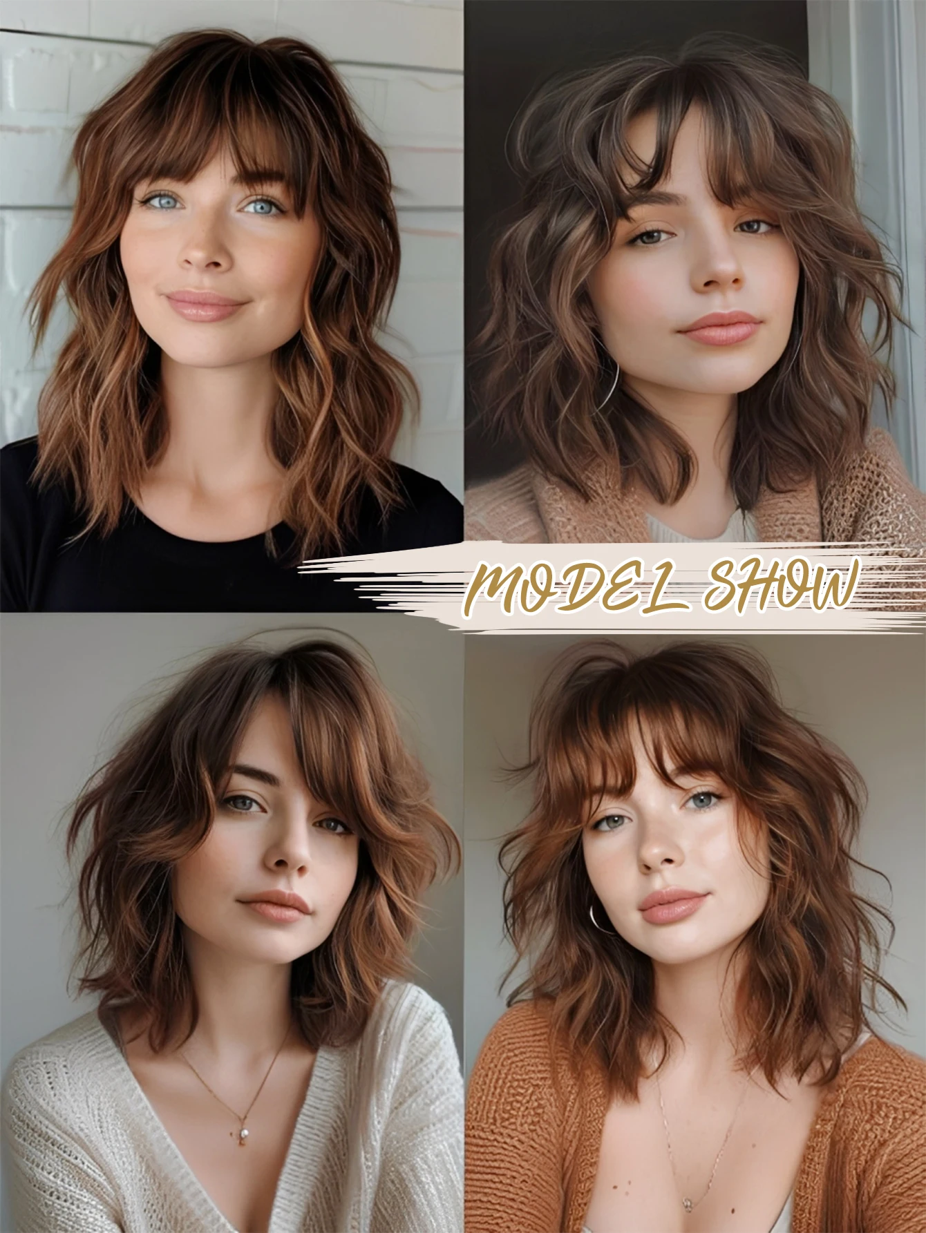 Synthetic Hair Bangs for Women Invisible Seamless Curled Forehead