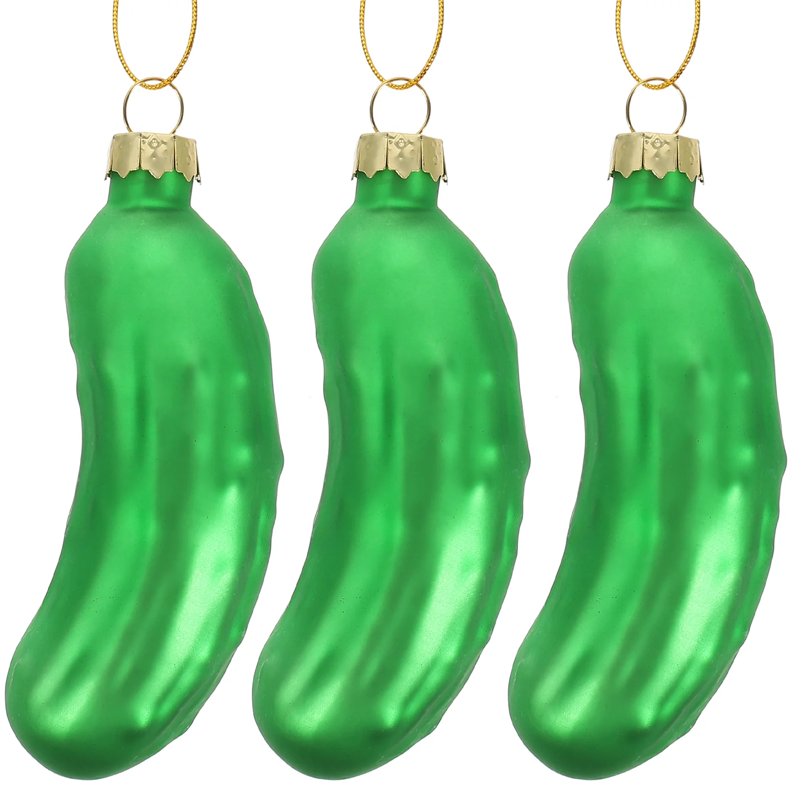 

3 Pcs Decorations Cucumber Pendant Pickleball Christmas Tree Ornaments Glass Xmas