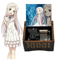 Anime Nohana The Flower We Saw That Day Wooden Music Box Silver Metal Automatic Movement New Year Holiday Gifts for Friends 1