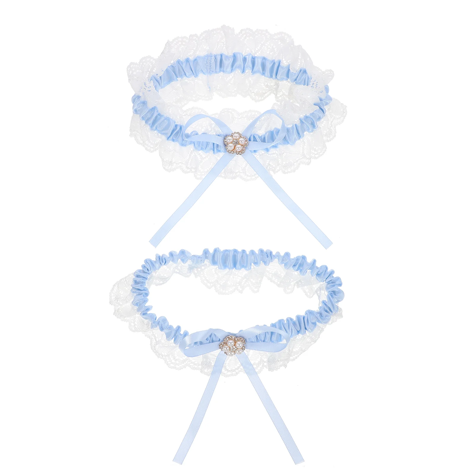 

1 Set Bride Garters Lace Bowknot Garters Elegant Wedding Bands