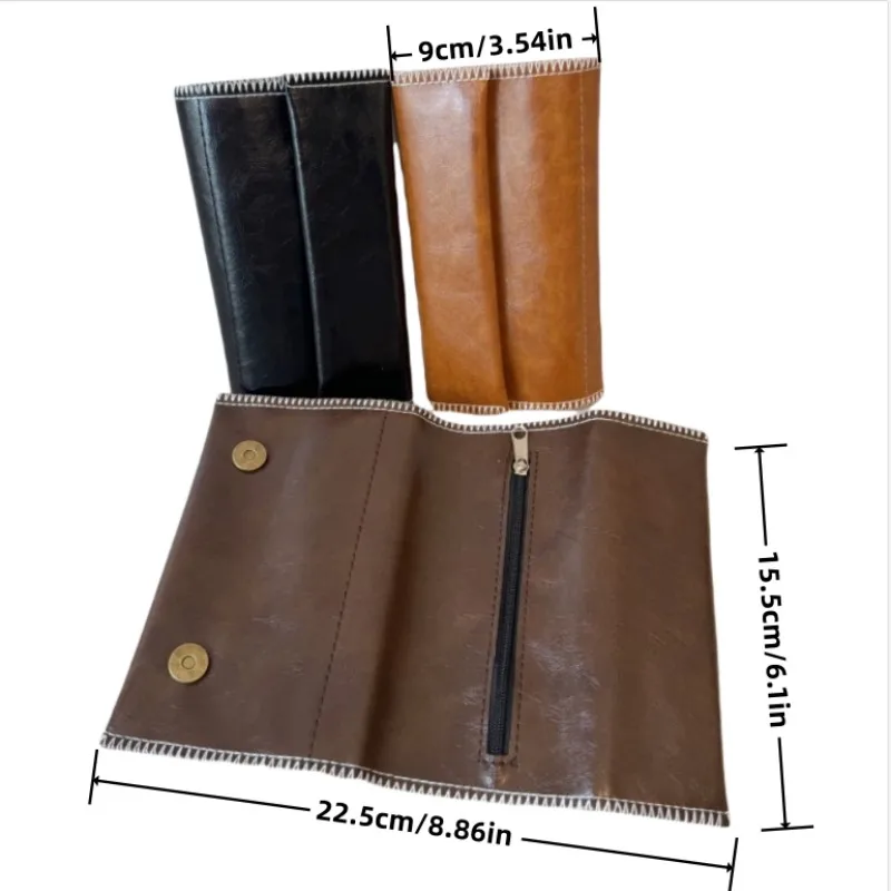 Premium PU Leather Tobacco Pouch & Smoking Accessories Organizer with Filter Tips