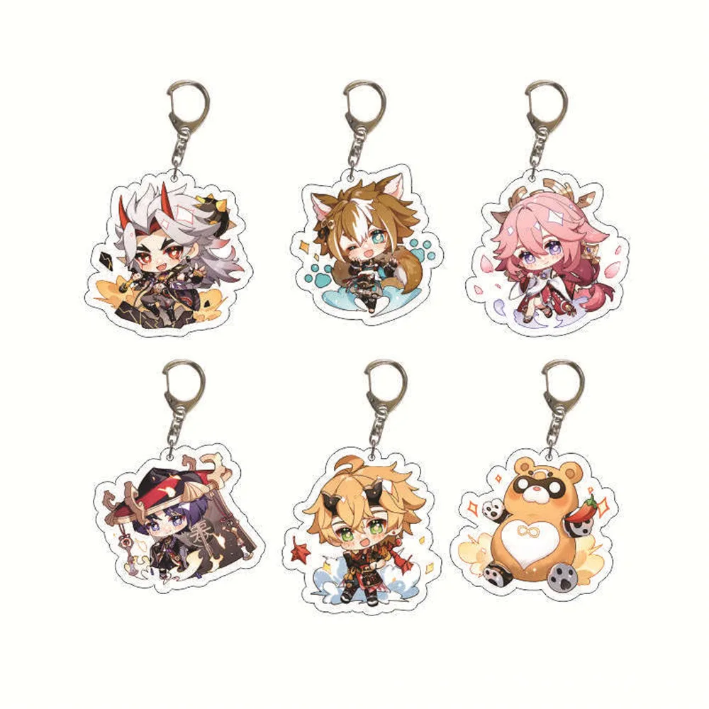 Anime Cartoon Figure Keychain Pendant – Game Impact Character Collection Badge