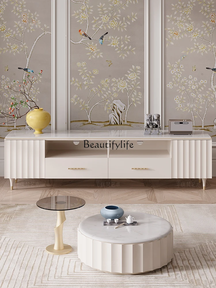 

French Chinese Style Luxury Elegant Art Solid Wood TV Cabinet Retro Floor Cabinet