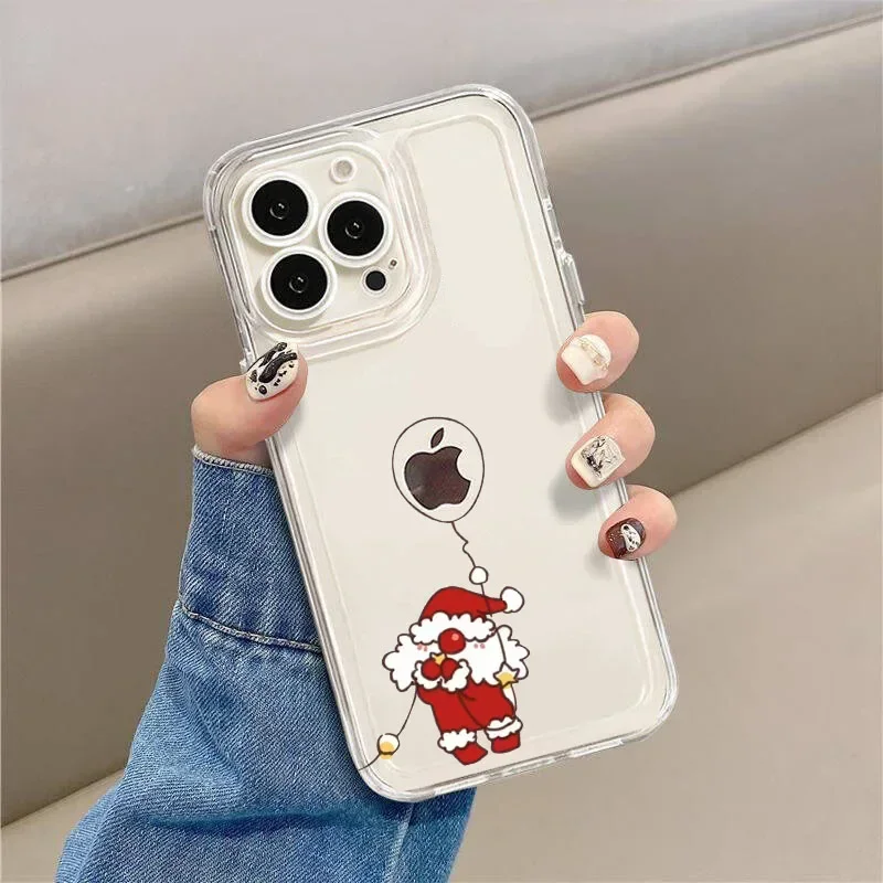 Festive Santa Christmas Cartoon Shockproof Phone Case - Soft Shell Design