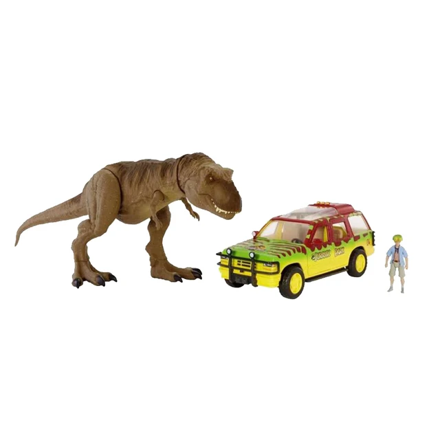 Jurassic World Mattel GWN38 Tyrannosaurus Film Same Paragraph Jeep Suit Tyrannosaurus Little Boy Who Escaped In Rainy Night 4