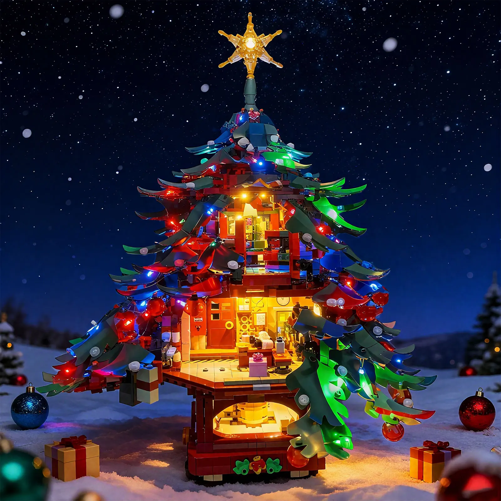 LYBMTWF LED Lighting Kit Compatible with Lego 41843 Christmas Tree