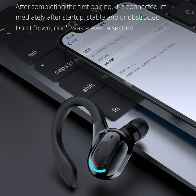 F8 Ear Hanging Wireless Bluetooth-compatible Headset BT5.2 Running Ear Plugs for Listening To Music in-ear Stereo Super Long