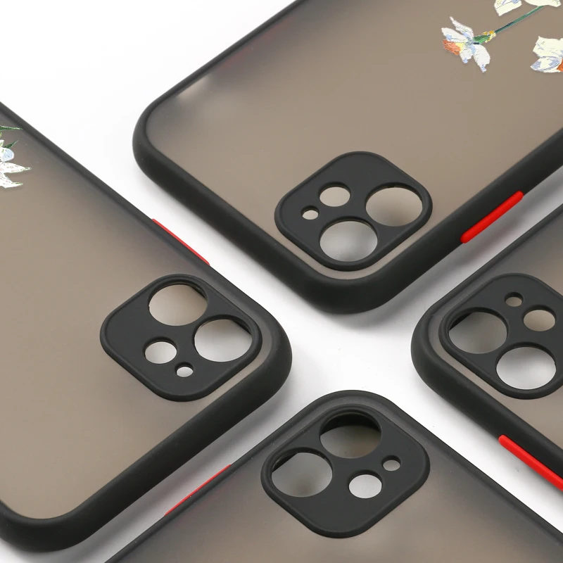 Fashion Flower Phone Case For iPhone 15 11 14 12 13 Pro Max X XR XS Max 12 13 Mini 14 15 Plus X XR XS Max Matte Shockproof Cover