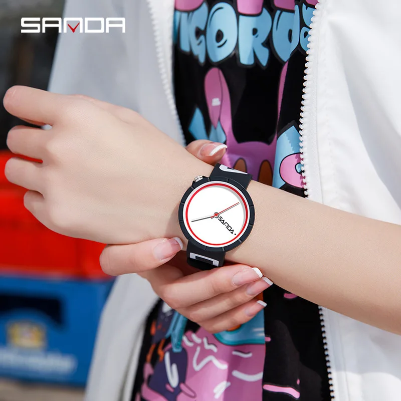 SANDA Sanda new silicone with electronic Shi Ying watch waterproof outdoor waterproof cool watches for students and men.