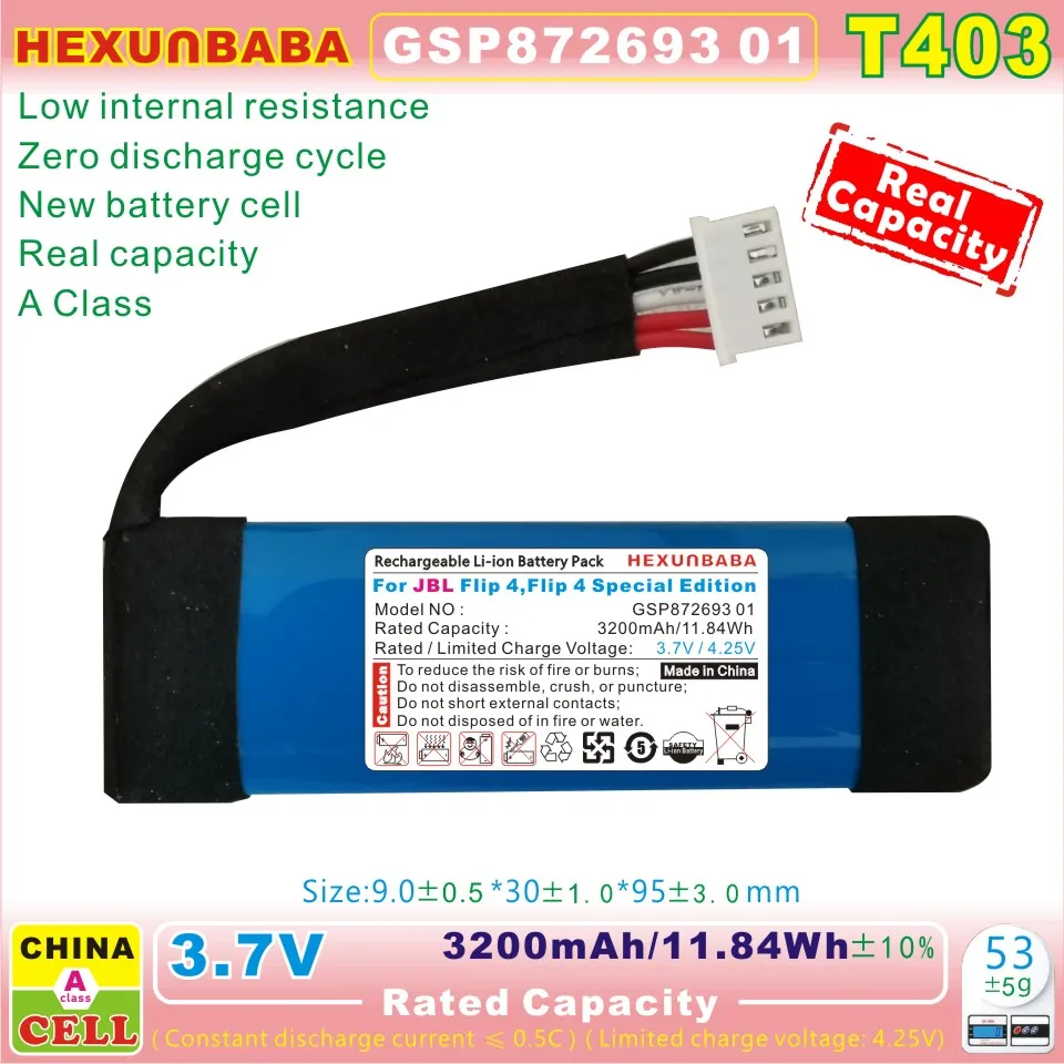 3200mAh 4000mAh Li-Ion Battery for JBL Flip3 Flip4,Flip