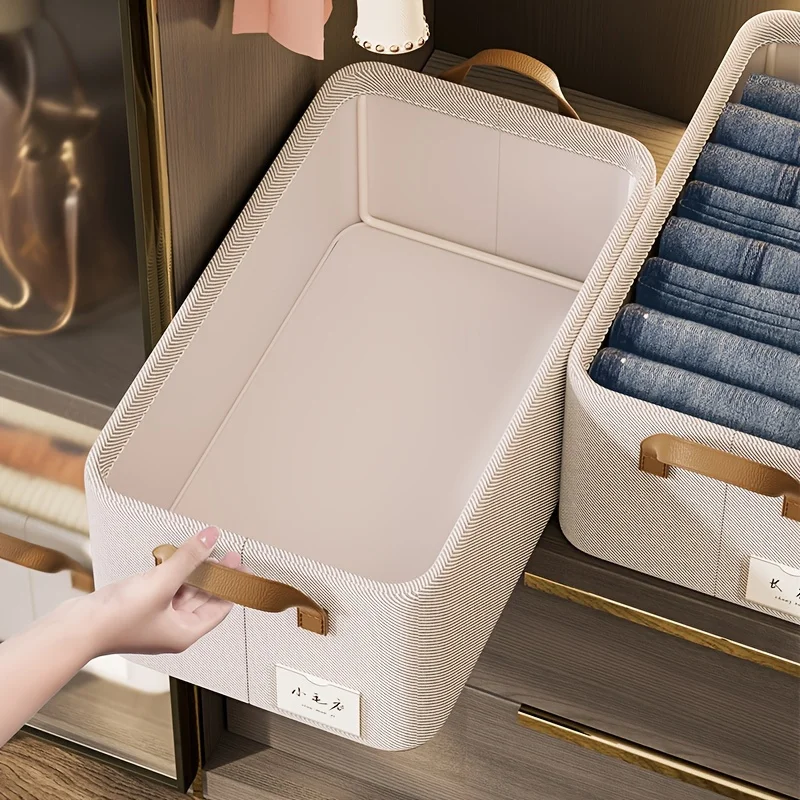 2-pack Large Storage Basket With Shelves, Fabric, Wardrobe Storage Bag And Storage Bin With Handles For Organizing Clothes, Deco 3