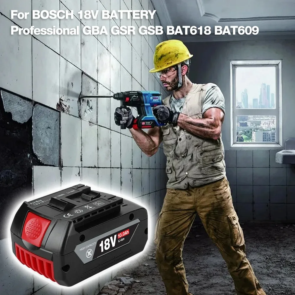 Per Bosch Autentico 18V Bat609 Bat610 Per Bosch 18V Professionale 18V Batteria Agli Ioni Di Litio Trapano Batteria Gba18V Gsr18V Bat618 Bat619