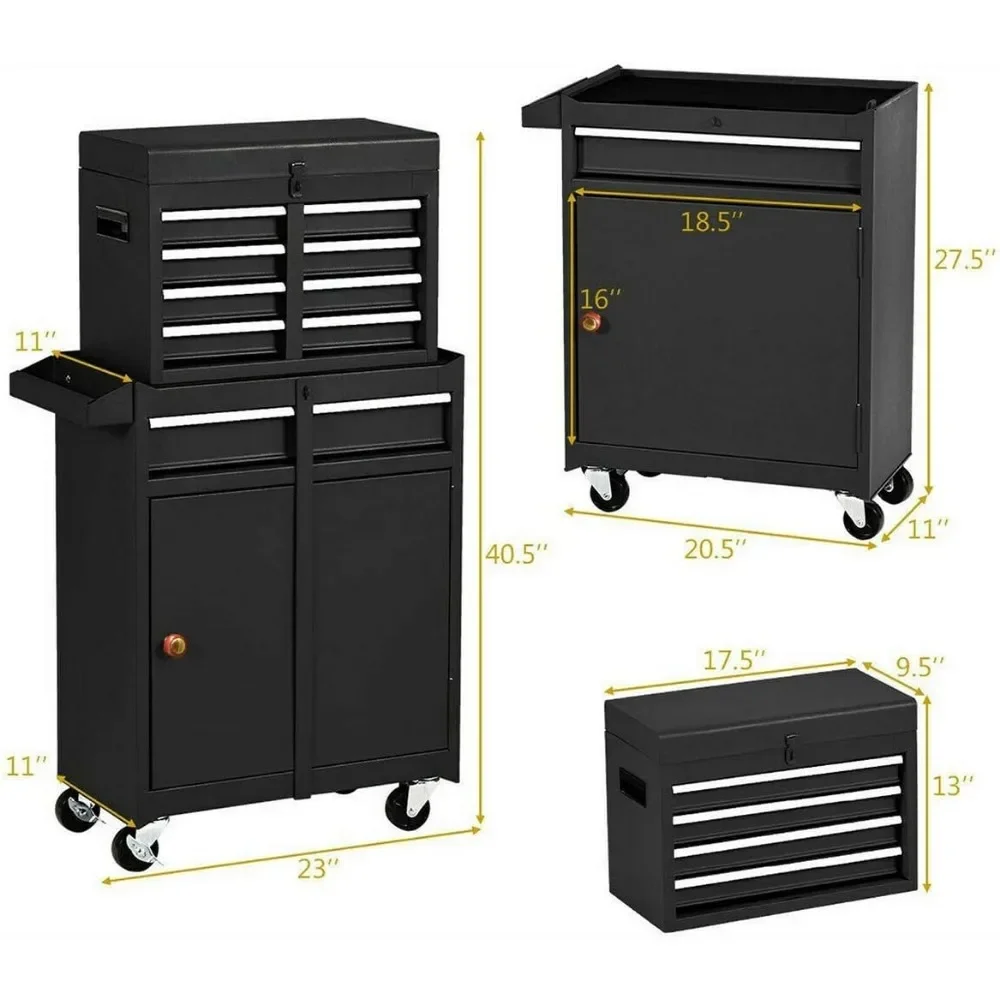 Big Tool Chest with Drawers and Wheels Tool Cabinet  Removable Rolling with Lockable Drawers for Mechanics Garage Workshop 5