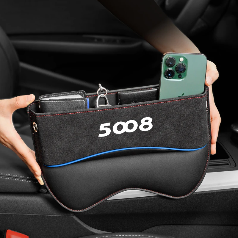 

Подходящий ящик для хранения на автомобильное сиденье для Peugeot 5008, органайзер для зазора на сиденье автомобиля, Боковая Сумка, запасные аксессуары для отверстий в зарядном кабеле