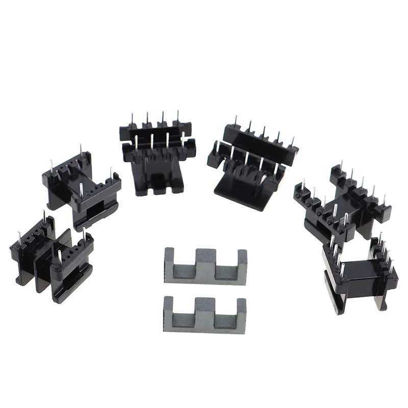 5 Sets EE25 4Pin 8P 10P Transformer Bobbin PC40 Ferrite Core Vertical Horizontal transformer bobbin ferrite core
