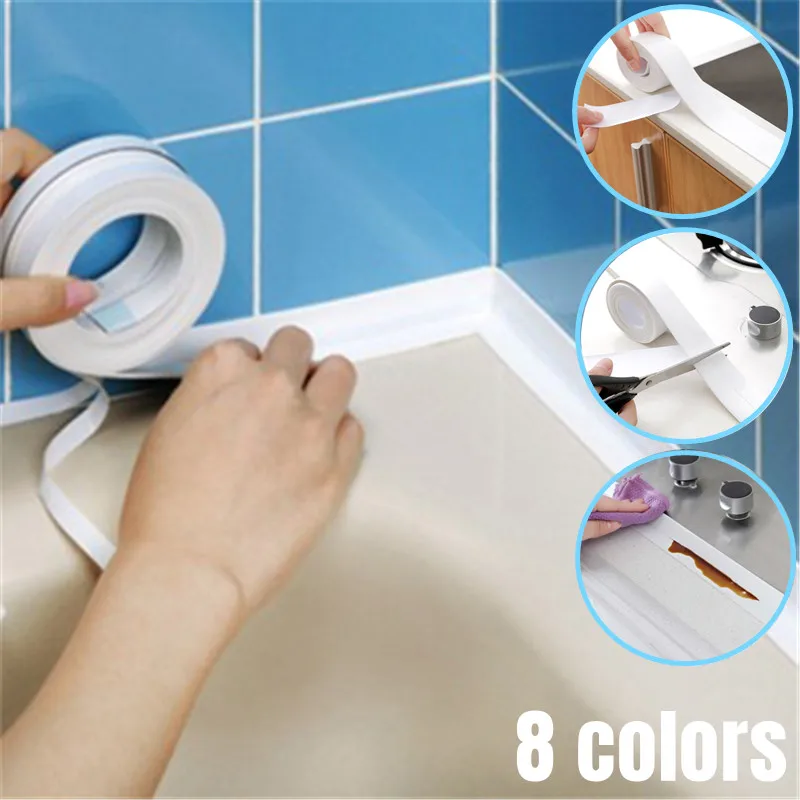 BathroomShowerSinkBathSealingTapesPVCAdhesiveSealingStrips