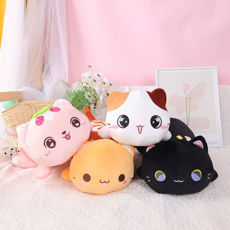 

Утяжеленная плюшевая игрушка в виде кошки, 40 см, милая мягкая набивная мультяшная Подушка, куклы для детей, подарок на Рождество и день рождения