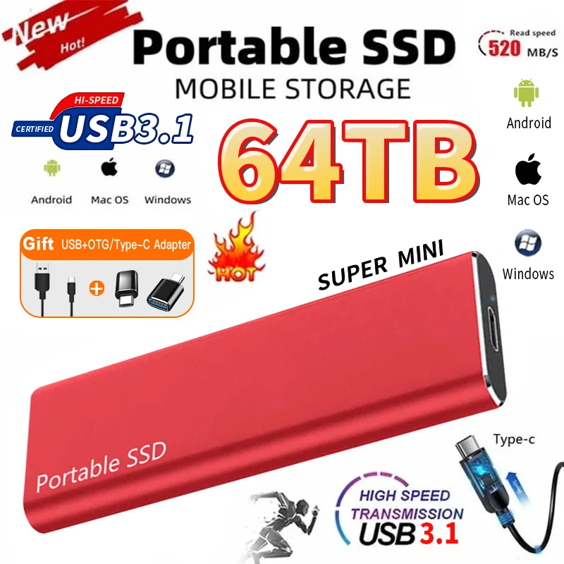 PortableHardDrive1TBSSDUSB31HighspeedExternalHardDisk