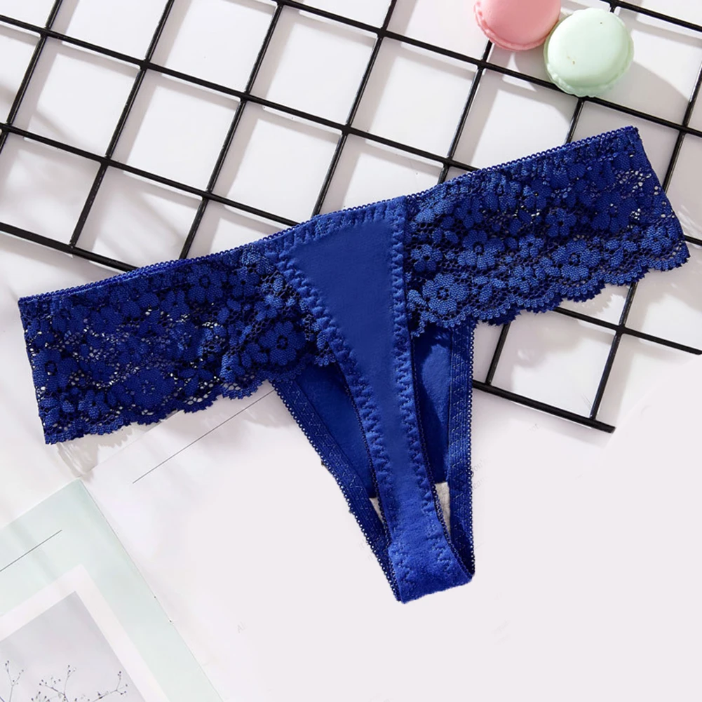 Women Thong Elastic Cotton Low Waist Lace Seamless Underwear Solid Color 37 S36324Ac7619F4Bc18C2E3C4Af0A09750A