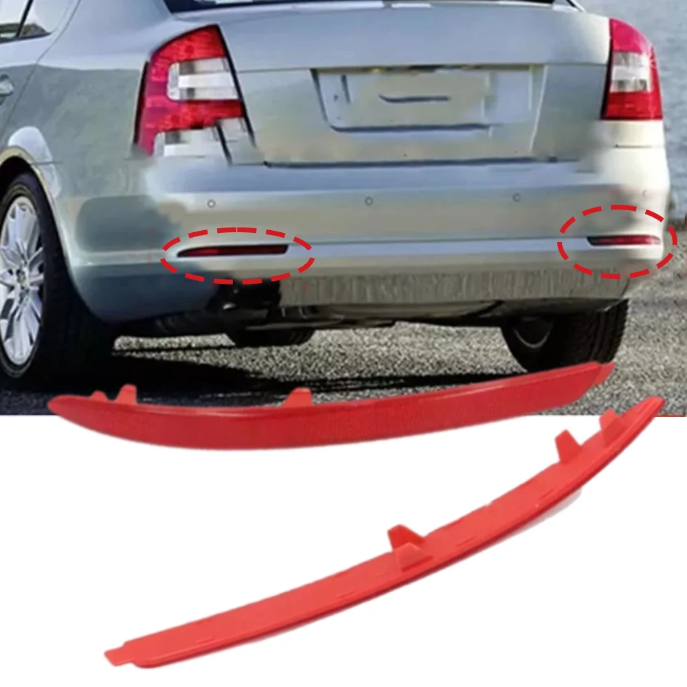 Skoda Octavia A5 A6 2010-2014 1Z0945105 1Z0945106 용 후방 범퍼 반사판 커버 자동 경고 정지 램프 반사 스트립