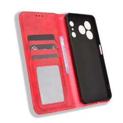 High - Quality PU Leather + TPU Protective Flip Wallet Phone Case - Anti - Knock Design for Note 56 Pro (Red)