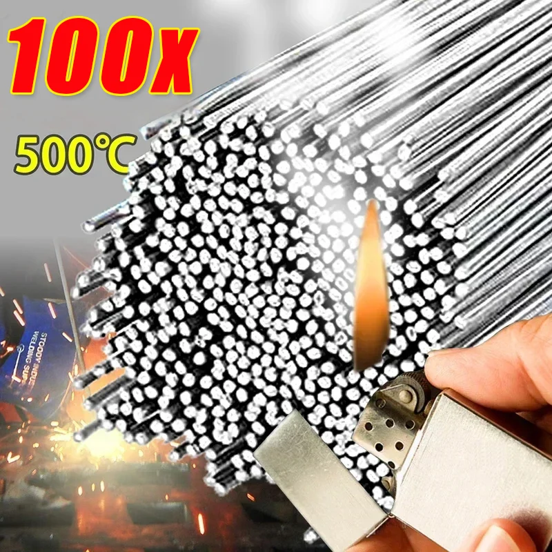 100/10Pc Universal Easy Melt Welding Rods Wire Stainless Steel Aluminum Copper Iron Metal Weld Cored Welding Wire No Need Solder