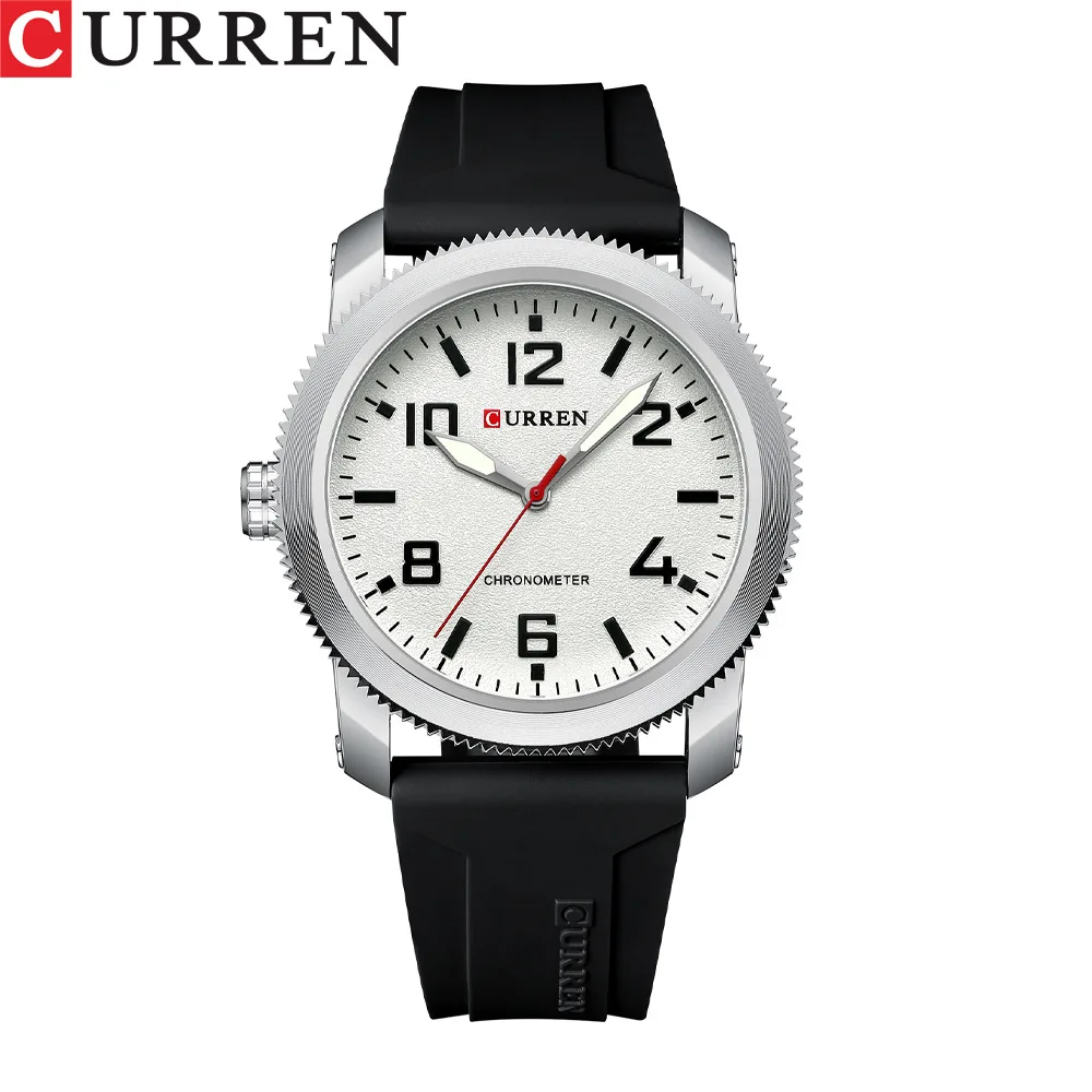 

Sports Watch for Men White Red Boys Student Quartz Wristwatch Waterproof Clock Male Business Man Easy Read Calendar Dial Watches