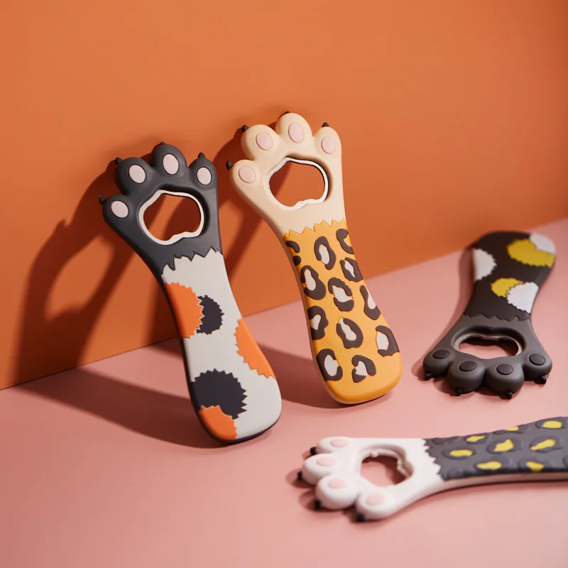 

5pcs Big Wave Spot Fashion Beer Silicone Opener Cute Creative Gift Cat's Claw Magnetic Bottle Opener Refrigerator Magnet