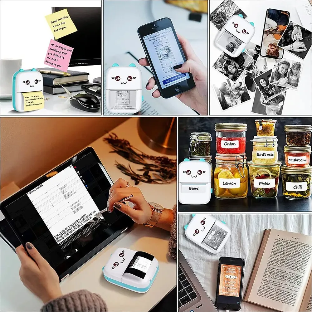 Printer Sticker Paper Printing Label Sticker Thermal Paper Roll Thermal Paper Printing Paper Photo Paper Thermal Printer Paper Self Adhesive Stickers 58mm Mini Photo Printer Paper Rolls Thermal Paper 57*25MM Self-adhesive