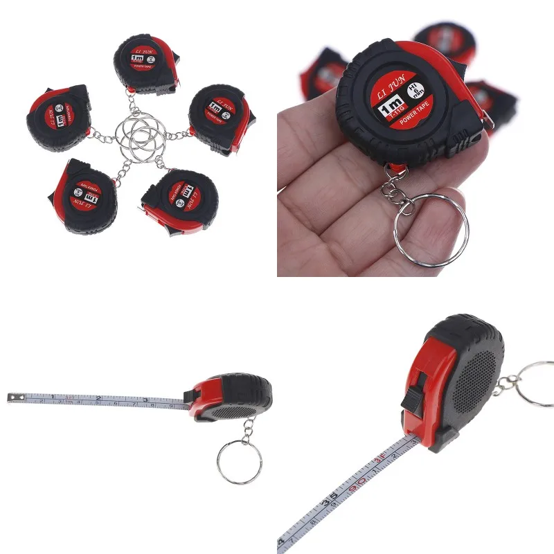 Portable 1M Mini Retractable Tape Measure Ruler Pull Ruler Keychain Retractable Ruler Heart-shaped Tape Measure