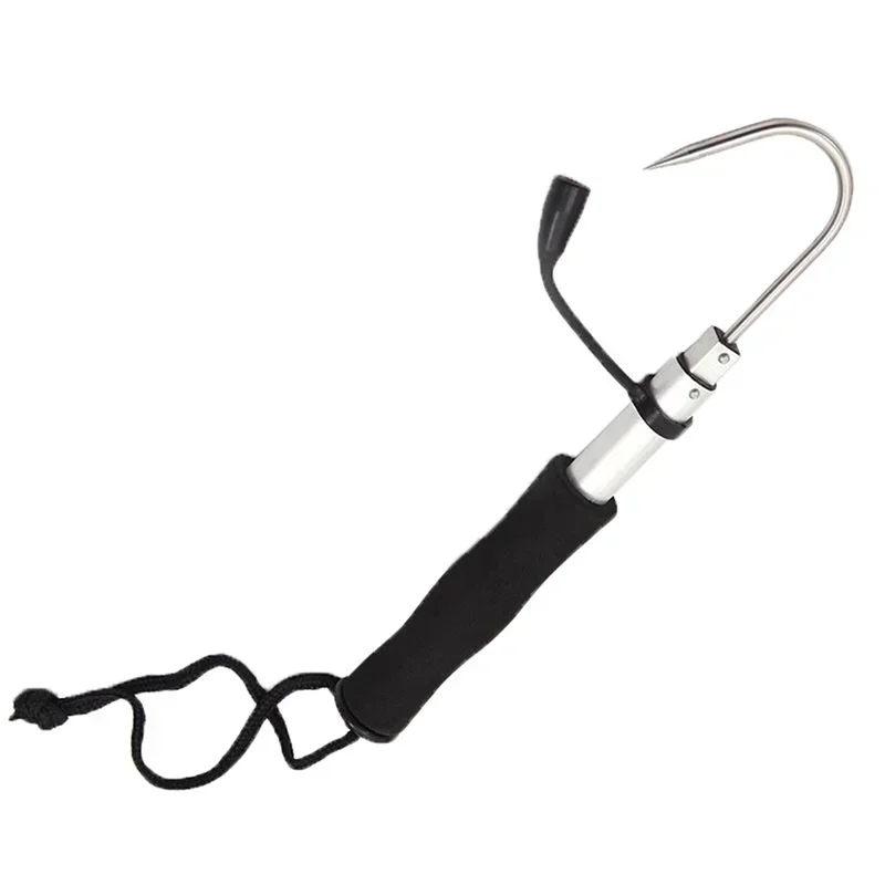 1Pc Retractable Telescopic Fish Gaff Stainless Steel Ice Sea Fishing Spear Hook Fishes Gear Outdoor Fishing Tool Accessories