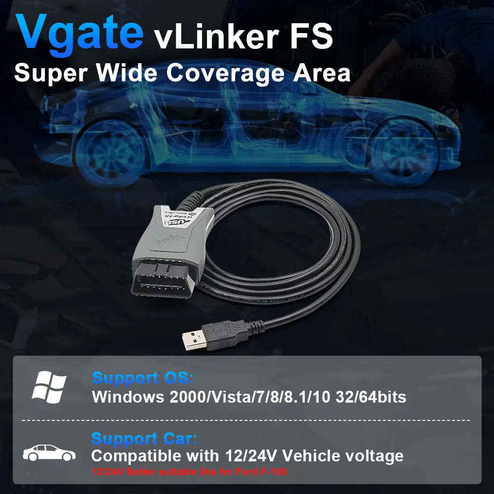 Vgate vLinker FS USB ELM327 For Ford FORScan For Mazda HS MS CAN ELM 327 OBD 2 OBD2 Car Diagnostic Scanner Interface Tools OBDII 5