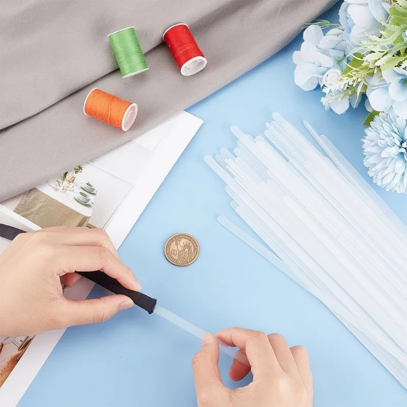 PP Plastic Boning Corset Webbing Boning 6mm Wide for Bridal Dress Bustle Handmade Craft Wedding Dresses DIY 48Pcs 7.8/9.8 inch