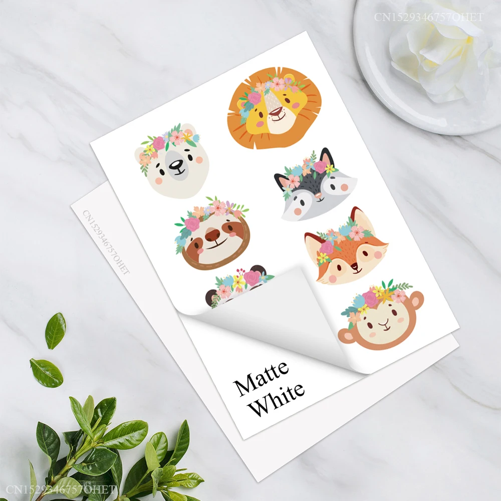 Evergreen Goods 100 vellen A4 glanzende witte stickerpapieren etiketten | Inkjet en laser afdrukbare zelfklevende etiketten | DIY Print Sticky Back Labels vanuit huis