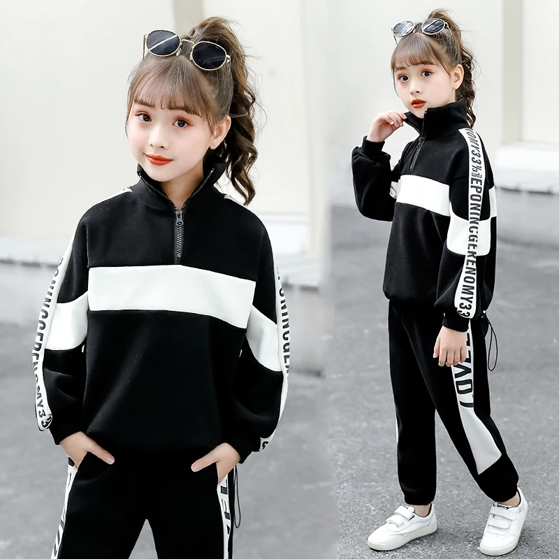 

Girl Autumn Winter Sports Clothes Costume Outfit Suit Kids Tracksuit Clothing Set Kids Korean Sweater Tracks Teen Casual Sports