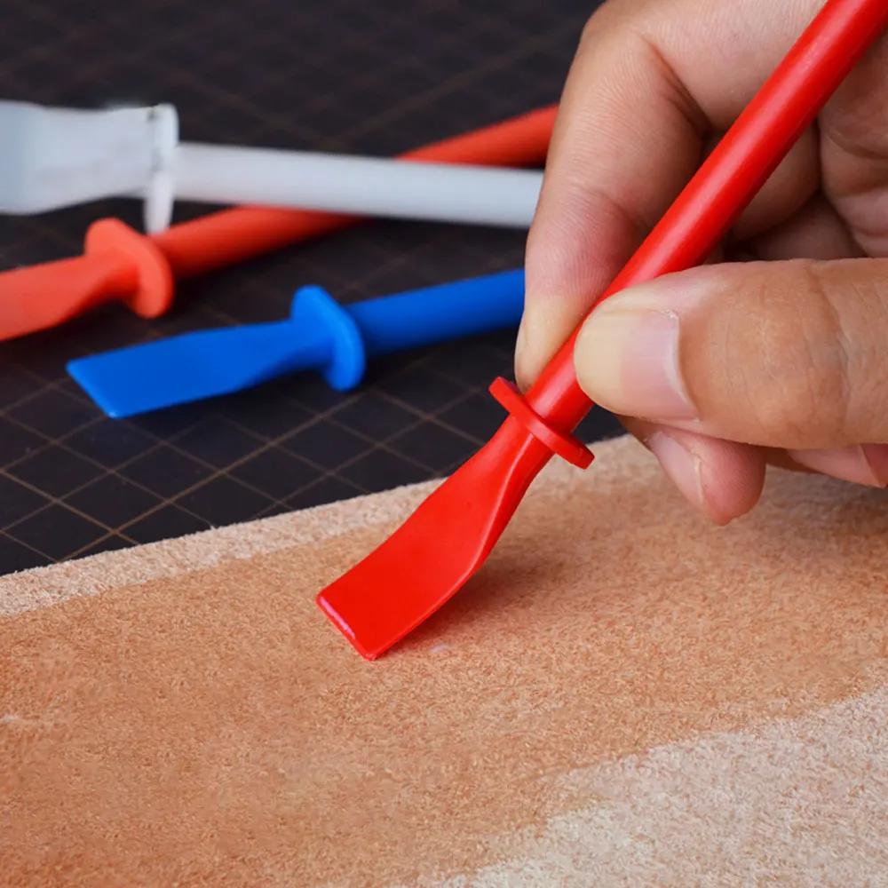 2PCS Leather Gluing Tool DIY Handcraft Glue Application Tools for Leather PP Red + Orange Color