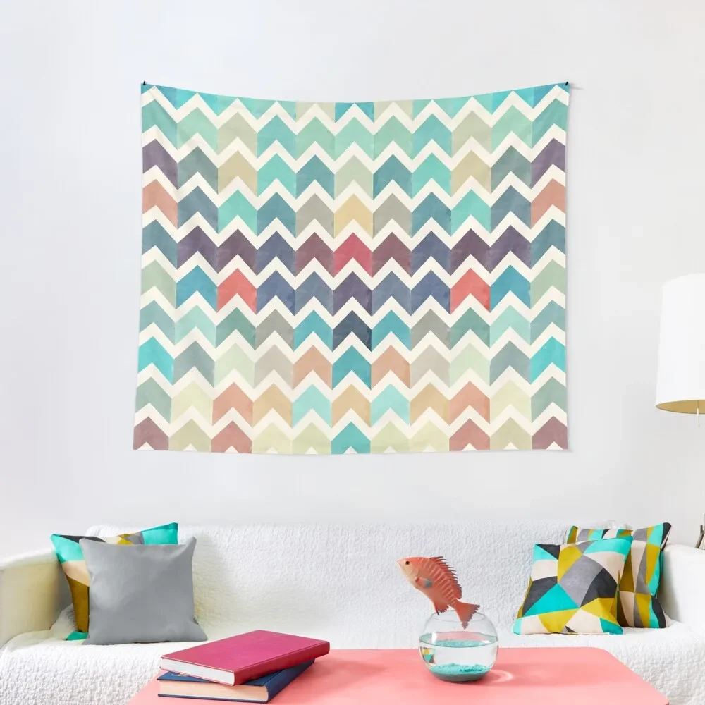 

Watercolor Chevron Pattern Tapestry Christmas Decoration Living Room Decoration Luxury Living Room Decoration Tapestry