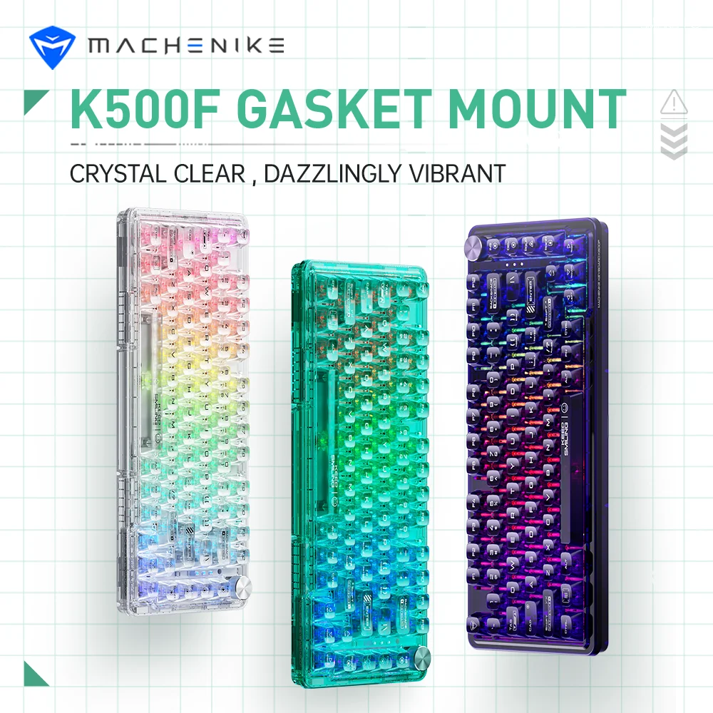 Machenike K500F Mechanical Keyboard Gasket Mount 75% Compact TKL Layout RGB Backlit Wired Mode Gaming Keyboard for PC Latop images - 6