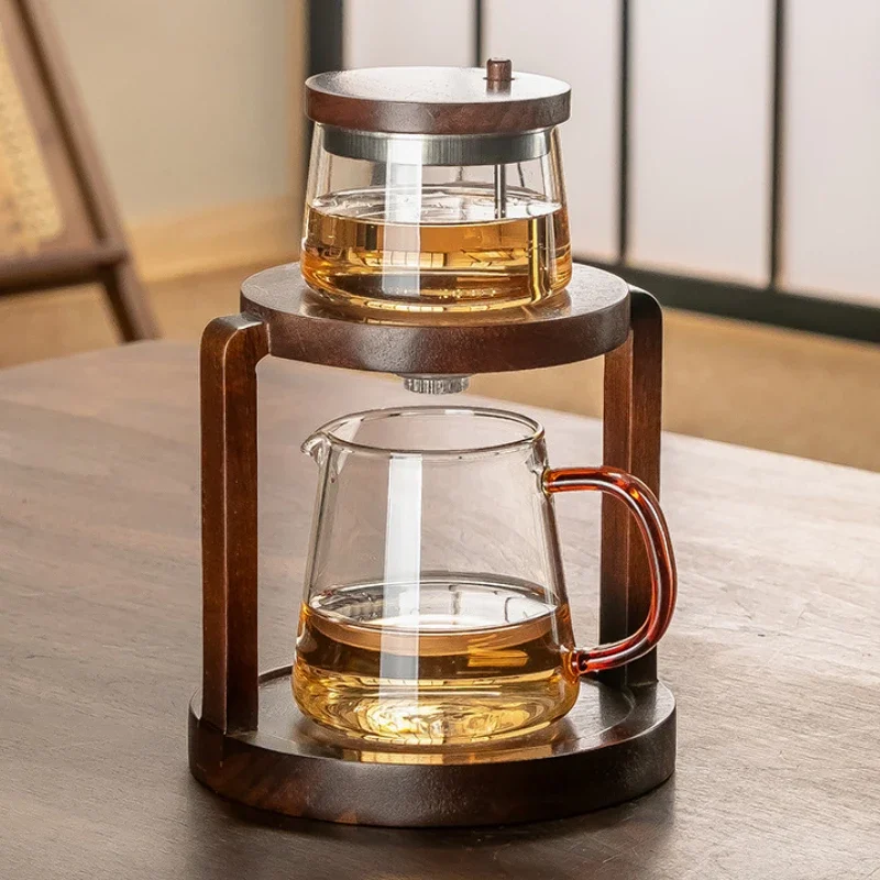 High End Heat-resistant Glass Automatic Tea Maker Home Office Push To Brew Tea Kettle Glass Kung Fu Set