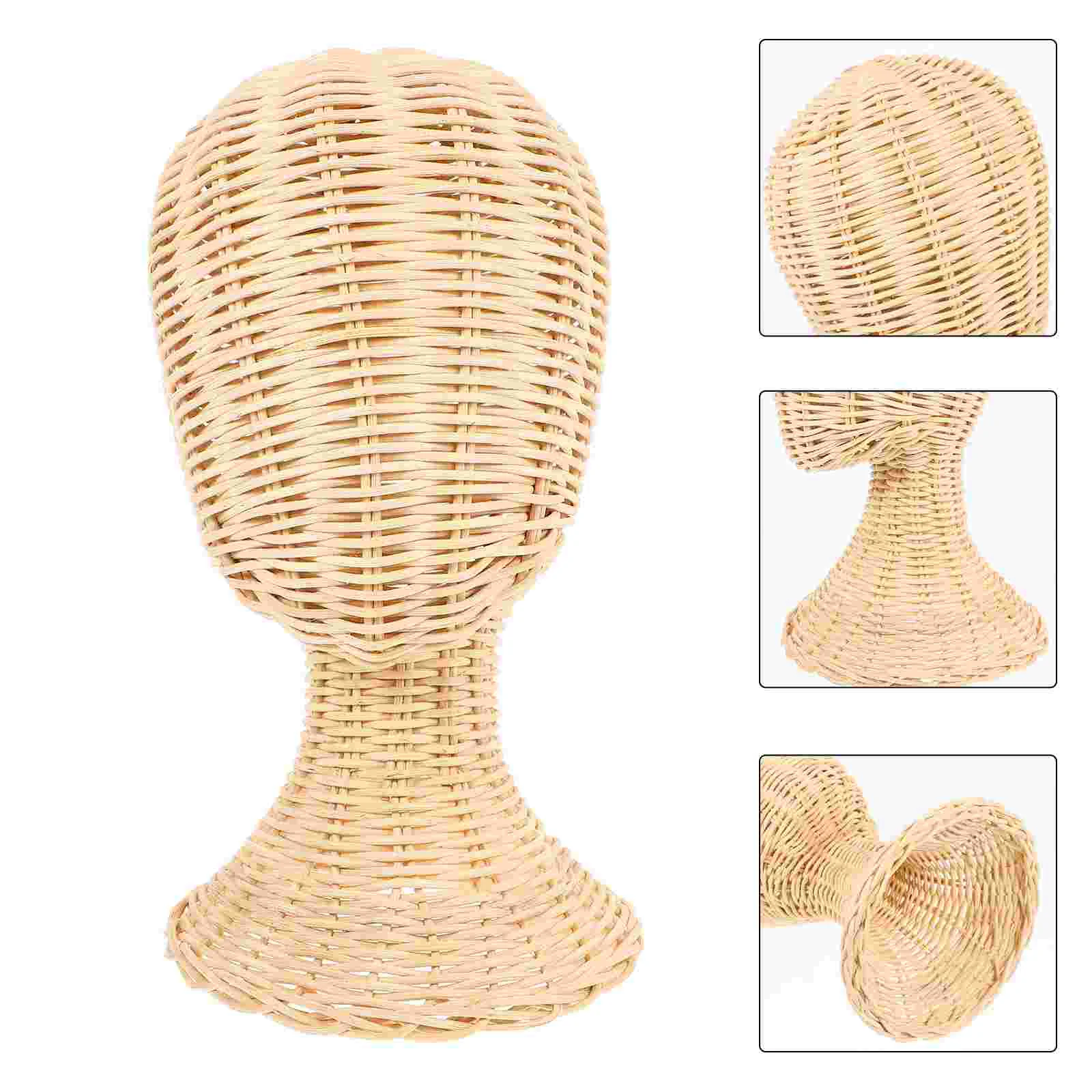 Rattan Hat Display Stand Photography Heads for Hats Cap Holder Carrier Travel Baby 2