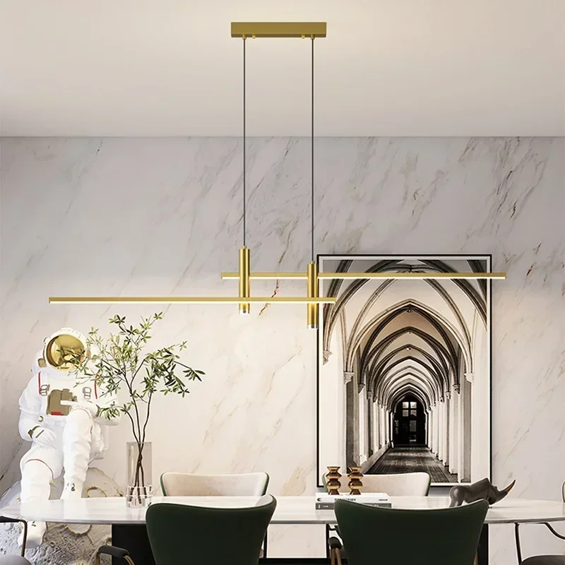 Led lamp Modern LED Pendant Lamp Dimmable Dining Table Kitchen Minimalist Black Gold Chandelier Home Decor Lighting Lusters Fixtures