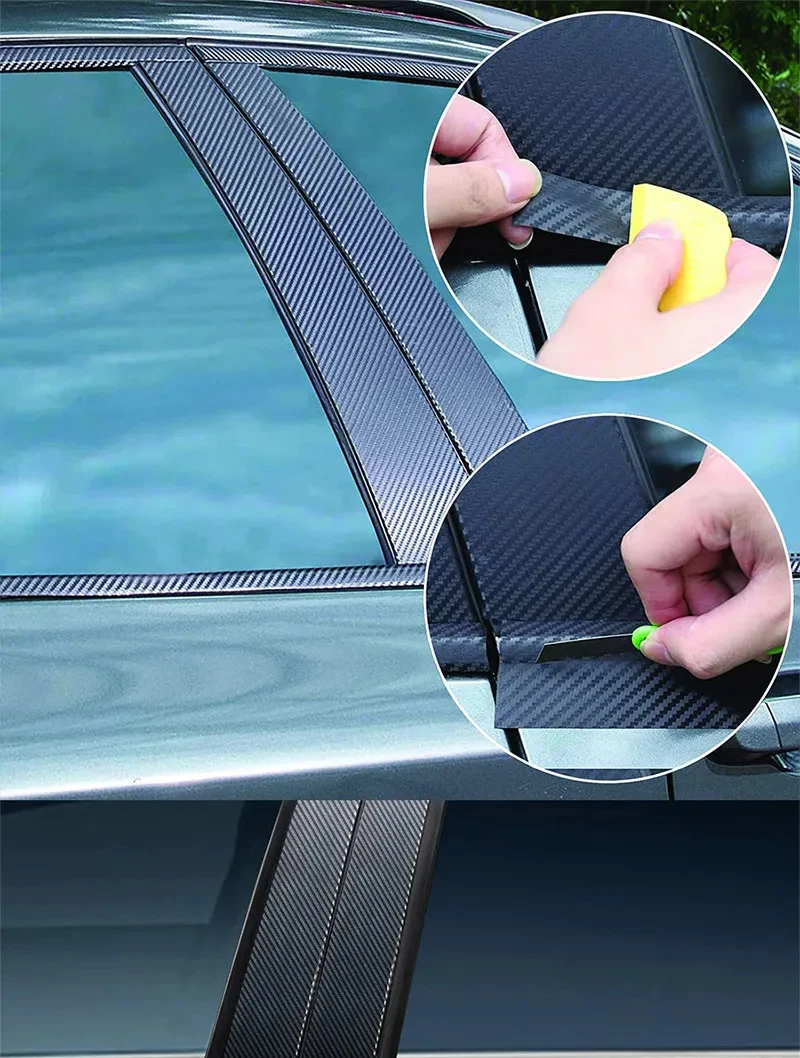 Schwarz 3D Carbon Fiber Air Release Klebeband Vinyl Klebeband Rolle Auto Kantenschutz Anti-Scratch Tür Schallwand Aufkleber Anti-kollision Band – Detail 1
