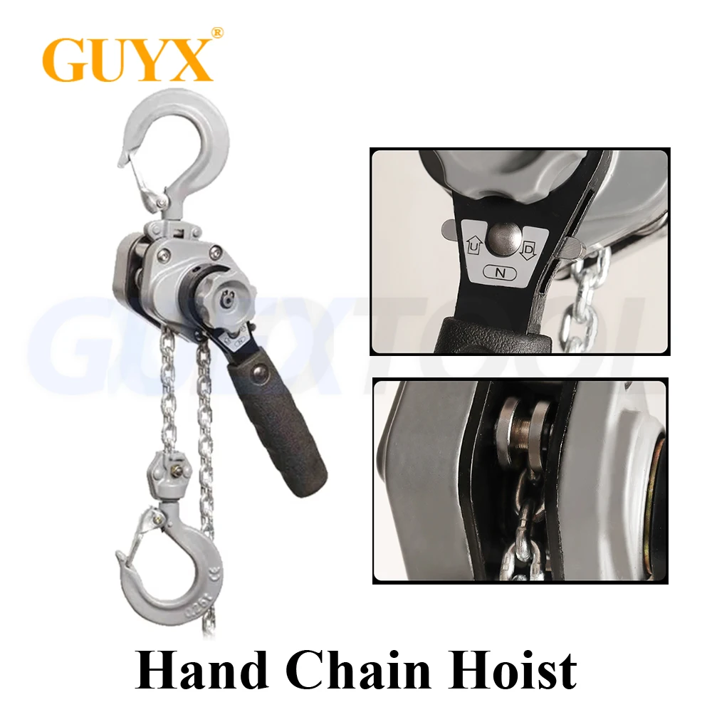 Hand Wrench Manganese Steel Hook Chain Hoist Crane Wire Tensioner Manual Traction Hoist Mini Aluminum Alloy Hand Cranked