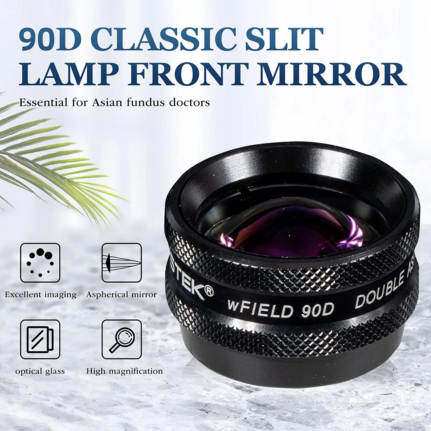 GHORTHOUD 78D Double Aspheric Lens Ophthalmic Lens Indirect Ophthalmic Slit Lamp Lens 6
