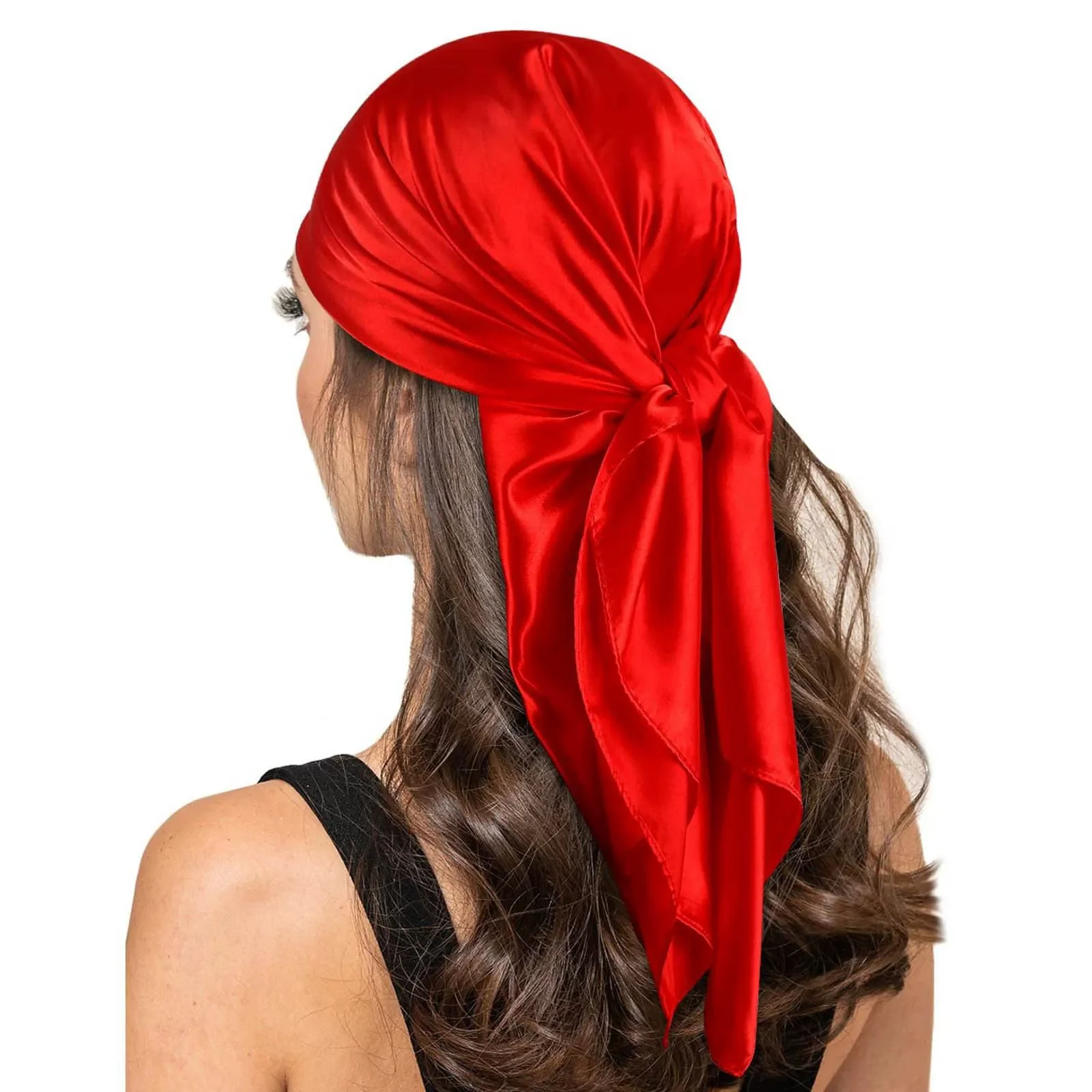 90*90cm Silk Scarf Scarftop Headwraps For Woman Fashion Four Seasons Hair Accessories Hijab Foulard Bandana Femme Headscarf 3