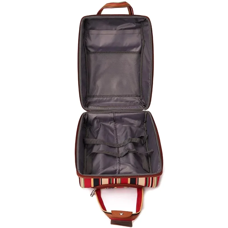 20 inch oxford Rolling Luggage set Spinner wheels Women Brand Suitcase tripe Carry On Travel luggage Bags Women trolley bag set