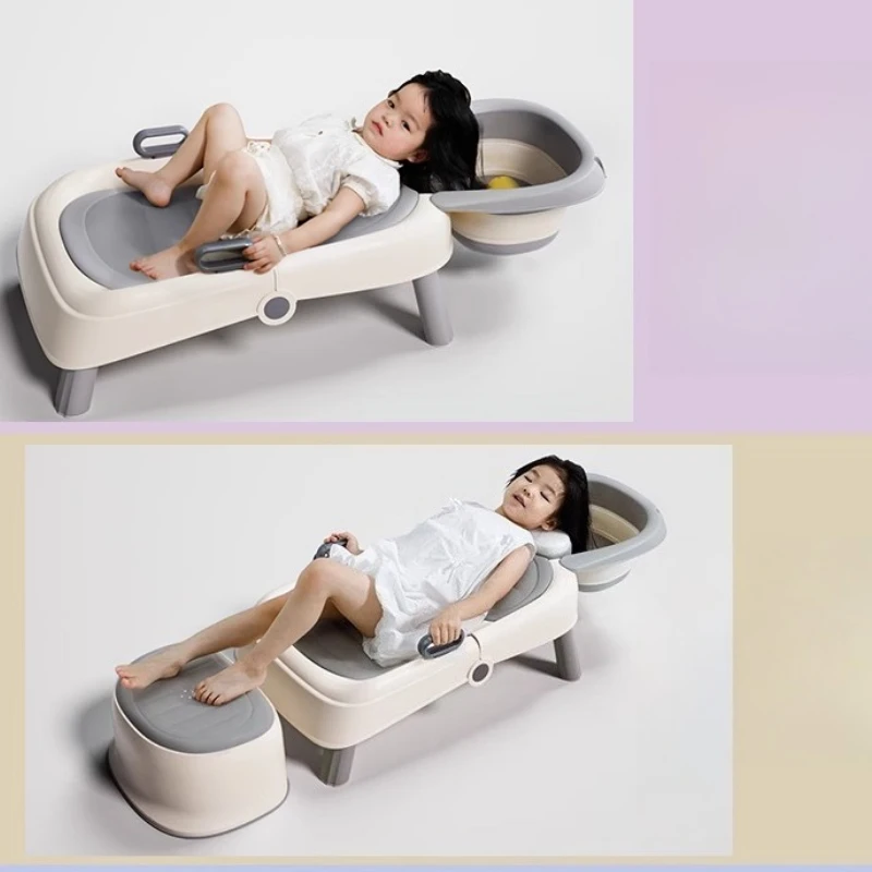 Foldable Shampoo Chair Reclining Wash Hair Bed for Kids Adults Pregnant Women Home Large Size Comfortable Hair Washing Tool