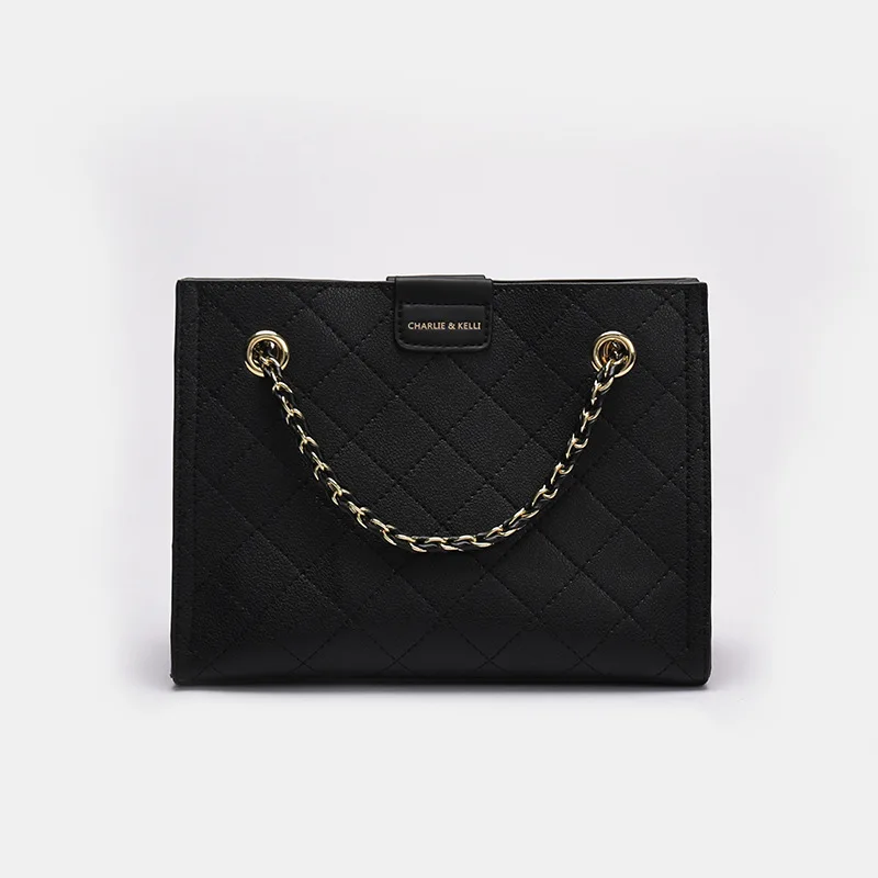 Bags new trendy tote bag large capacity commuting to work all-match rhombus one-shoulder chain bag messenger bag