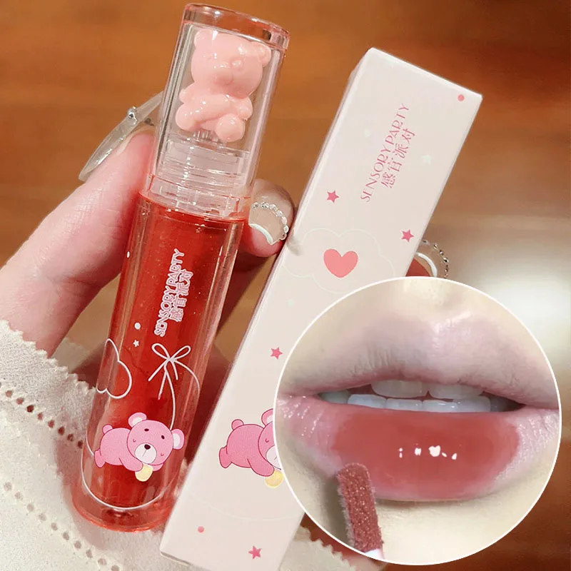 Cute Water Light Lip Makeup Lip Gloss Glaze Lasting Crystal Glossy Moisturizing Liquid Lipstick for Women