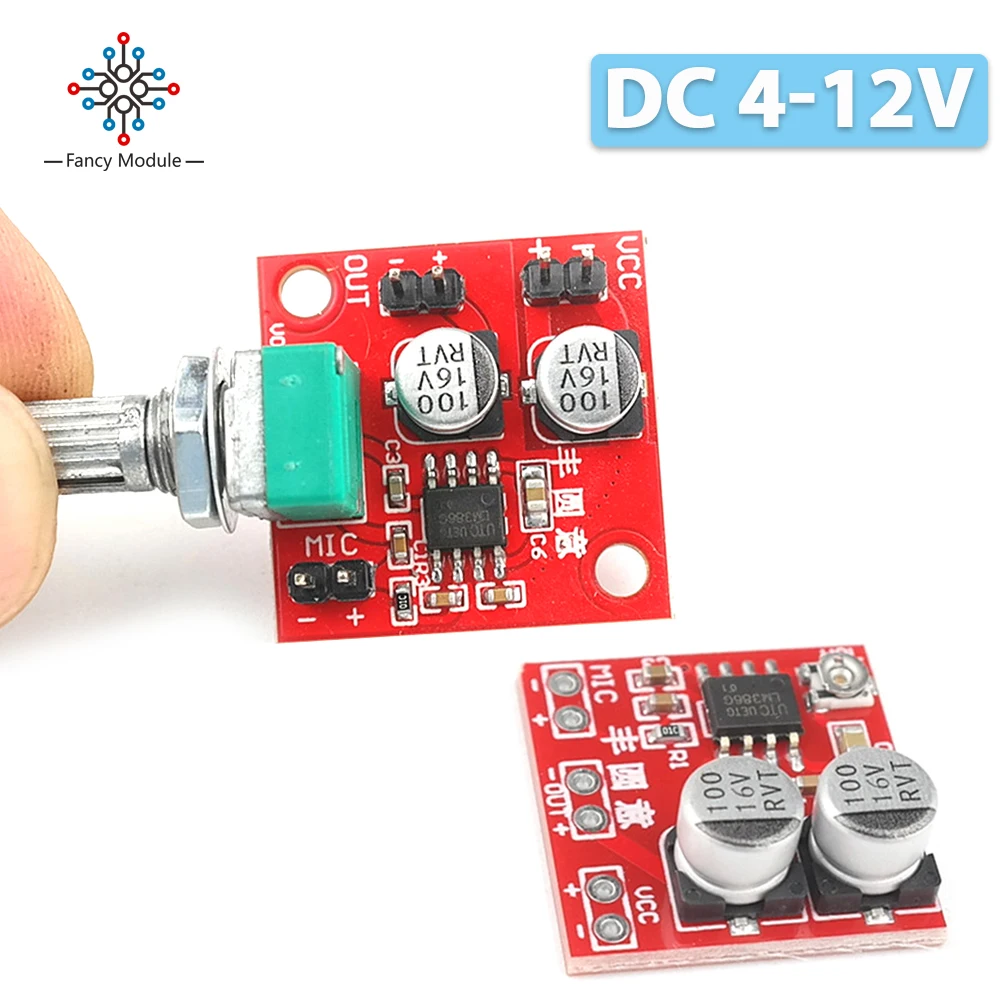 LM386ElectretMicrophoneAmplifierBoardDC412VEarphonesSmallPower